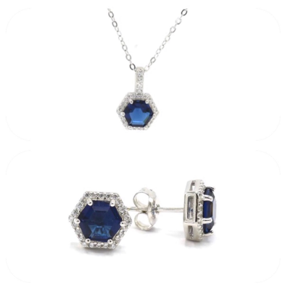 925 STERLING SILVER EARRINGS & NECKLACE